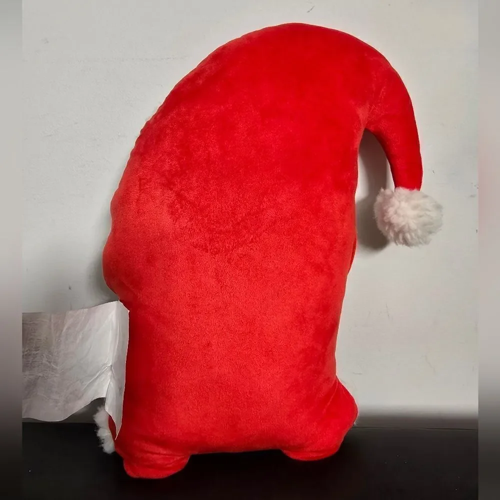 New Christmas Shaped Santa Faux Shearling Throw Pillow Red Wondershop